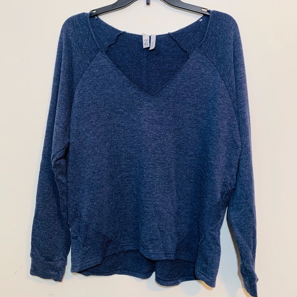 Zella Sweaters - Z by Zella Navy Distressed Pullover; M